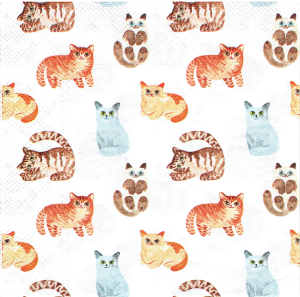 Serwetka decoupage 33x33 cm - koty, kotki, kotek