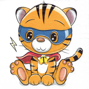 Serwetka decoupage 33x33 cm - kot, kotek, superbohater