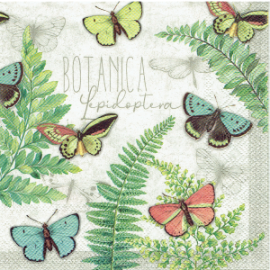 Serwetka decoupage 33x33 cm - motyle, liście