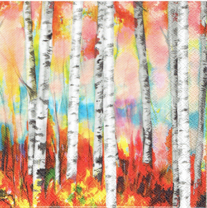 Serwetka decoupage 33x33 cm - las, drzewa, brzozy