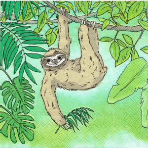 Serwetka decoupage 33x33 cm - leniwiec, liście