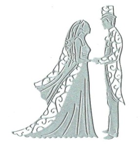 Scrapki papierowe srebrne perłowe Para Młoda - 5 sztuk