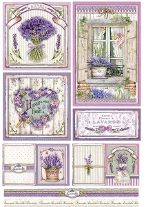 Papier klasyczny A4 do decoupage - lawenda, kwiaty