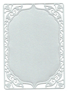 Scrapki papierowe ramki srebrne perłowe, ramka - 5 sztuk 