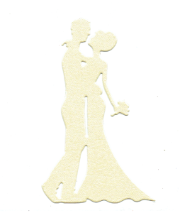 Scrapki papierowe kremowe perłowe Para Młoda - 5 sztuk