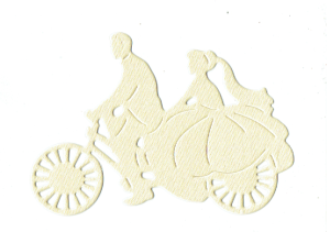 Scrapki papierowe kremowe perłowe Para Młoda - 5 sztuk