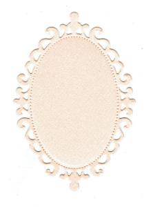 Scrapki papierowe brzoskwiniowe perłowe ramki owalne, ramka - 5 sztuk 