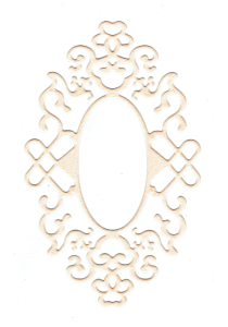 Scrapki papierowe brzoskwiniowy perłowy ramki, ramka - 5 sztuk