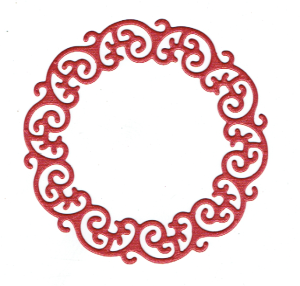 Scrapki papierowe czerwone perłowe ramki, ramka - 5 sztuk