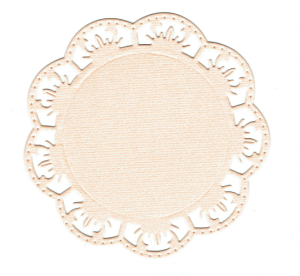 Scrapki papierowe brzoskwiniowe perłowe ramki, ramka - 5 sztuk