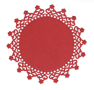 Scrapki papierowe czerwone perłowe ramki, ramka - 5 sztuk