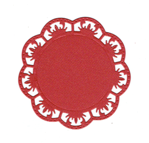 Scrapki papierowe czerwone perłowe ramki, ramka - 5 sztuk