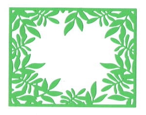 Scrapki papierowe ramki, ramka, liście zielone - 5 sztuk