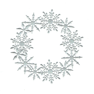 Scrapki papierowe srebrne perłowe ramki, ramka, śnieżynki - 5 sztuk