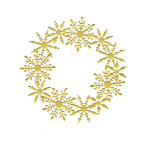 Scrapki papierowe złote perłowe ramki, ramka, śnieżynki - 5 sztuk