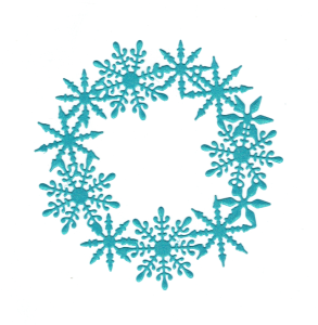 Scrapki papierowe turkusowe perłowe ramki, ramka, śnieżynki - 5 sztuk