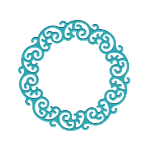 Scrapki papierowe turkusowe perłowe ramki, ramka - 5 sztuk