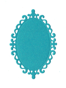 Scrapki papierowe turkusowe perłowe ramki owalne, ramka - 5 sztuk 