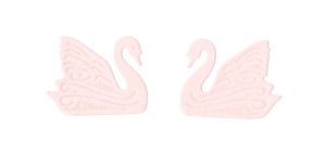Scrapki papierowe liliowe perłowe łabędzie, para łabędzi - 10 sztuk 