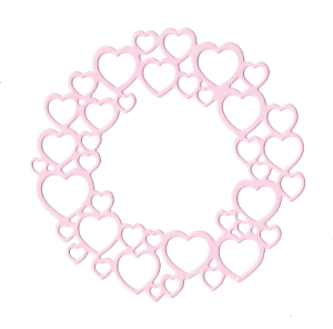 Scrapki papierowe Ramki serca, ramka j róż - 5 sztuk