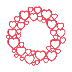 Scrapki papierowe Ramki serca, ramka czerwone - 5 sztuk 