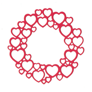 Scrapki papierowe Ramki serca, ramka c czerwone - 5 sztuk 