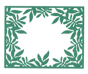 Scrapki papierowe zielone perłowe Ramki, ramka, liście - 5 sztuk