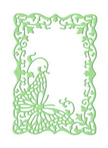 Scrapki papierowe jasnozielone perłowe Ramki z motylem, ramka - 5 sztuk 