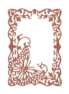 Scrapki papierowe miedziane perłowe Ramki z motylem, ramka - 5 sztuk 