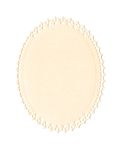 Scrapki papierowe brzoskwiniowe perłowe ramki, ramka owalna - 5 sztuk 