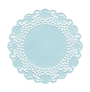 Scrapki papierowe błekitne perłowe ramki ażurowe, ramka - 5 sztuk