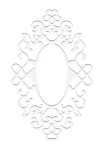 Scrapki papierowe biały perłowy ramki, ramka - 5 sztuk