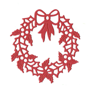 Scrapki papierowe czerwone perłowe ramki, ramka, wianek - 5 sztuk