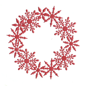 Scrapki papierowe czerwone perłowe ramki, ramka, śnieżynki - 5 sztuk