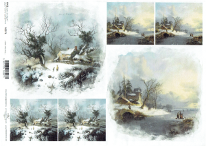 Papier ryżowy A4 ITD do decoupage - widok zimowy, pejzaż, zima