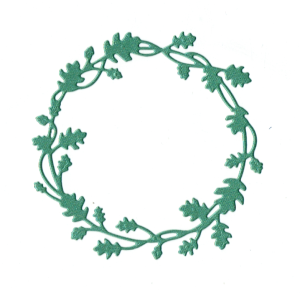 Scrapki papierowe zielone perłowe ramka, liście - 5 sztuk 