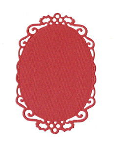 Scrapki papierowe czerwone perłowe ramki, ramka - 5 sztuk