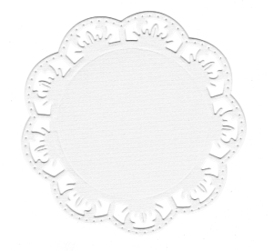 Scrapki papierowe białe perłowe ramki, ramka - 5 sztuk