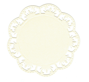 Scrapki papierowe ramki, ramka ecru - 5 sztuk