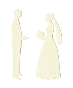 Scrapki papierowe kremowe perłowe Para Młoda - 5 sztuk