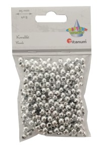 Koraliki perełki srebrne 5mm 