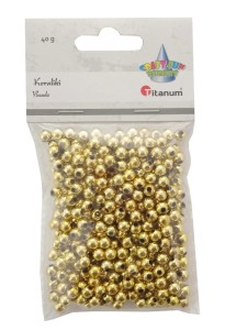 Koraliki perełki złote 5mm 