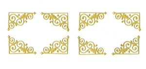 Scrapki papierowe złote perłowe Narożniki  - 8 sztuk 