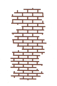 Scrapki papierowe mur, murek , cegły, tło brązowe - 5 sztuk