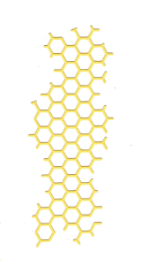 Scrapki papierowe plaster miodu, tło żółte  - 5 sztuk