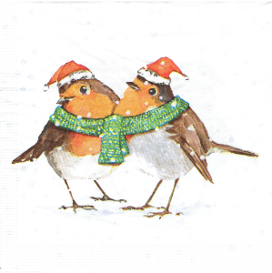 Serwetka decoupage 33x33 cm - ptaki, ptaszki, zima