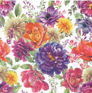 Serwetka decoupage 33x33 cm - kwiaty, kwiatki