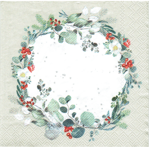 Serwetka decoupage mała 25x25cm - wianek, wieniec, kwiaty