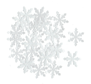 Scrapki papierowe białe perłowe śnieżynki 25mm 25szt