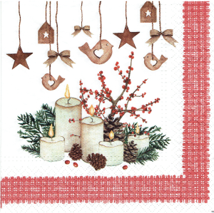 Serwetka decoupage 33x33 cm - świece, stroik